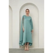 Asymmetric Cape Dress - Blue