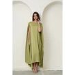Asymmetric Cape Dress - Green