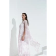 Floral Pleated Dress with Cape Sleeves - Pink