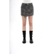 ACID WASHED EFFECT PU - LEATHER MINI SKIRT