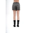 ACID WASHED EFFECT PU - LEATHER MINI SKIRT