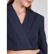 Hybrid Crop Blazer with Striped