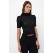 VERTICAL KNIT DETAIL TRANSPARENT TOP