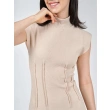 High Neck Sleeveless Mini Dress with Waist Darts
