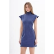 High Neck Sleeveless Mini Dress with Waist Darts