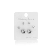 Zircon Combination Earring - Silver Color