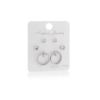 Zircon Combination Earring - Silver Color