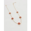 High-quality Stainless Steel Van cliff Red Necklace 45cm -Gold color