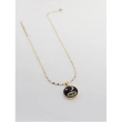 High-quality Stainless Steell Tarot Necklace 45cm - Gold colorwith black Tarot pendant