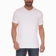 تيشيرت رجالي بياقة على شكل V بأكمام قصيرة - سادة