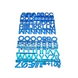 3D English Letter Stickers Blue