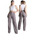Women&rsquo;s Wide Leg Jeans - Cheetah Print