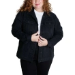 Women&rsquo;s Plus Size Denim Jacket 100% Cotton - Black