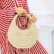 Saint-Tropez Half-Moon Straw Bag - Ivory Dune