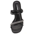 Women's Strappy Rhinestone Heel Black