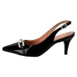 Women's Slingback Heel Glossy Black