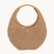 حقيبة سان تروبيه مصنوعة من القش على شكل نصف قمر - رمال الذهبيه