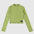 Girls' Ribbed Knit Cropped Top &ndash; Long Sleeve - Lime Green