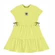 Girl's Cotton Tiered Dress &ndash; Bow Detail &amp; Short Sleeves - Light Green