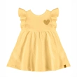 Baby Girls' Flared Dress in Textured Knit &ndash; Heart Embroidery - Yellow