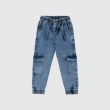 Boys' Stretch Denim Jogger Pants &ndash; Cargo Style with Drawstring Waist - Blue