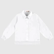 Girls' Long Sleeve Tricoline Shirt &ndash; Embroidered Collar &amp; Mullet Hem - White