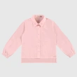Girls' Long Sleeve Tricoline Shirt &ndash; Embroidered Collar &amp; Mullet Hem - Baby Pink