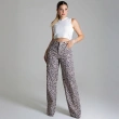 Women&rsquo;s Wide Leg Jeans - Cheetah Print