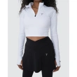 Half-Zip Long Sleeve Crop Top