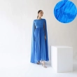 Pleated Cape Dress - Blue