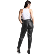 Women&rsquo;s Coated Comfort Leather Pants  - Black
