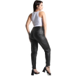 Women&rsquo;s Coated Comfort Leather Pants  - Black