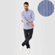 Men's Slim Fit Casual Shirt - White Light Blue