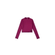 Girls' Ribbed Knit Cropped Top &ndash; Long Sleeve - Magenta