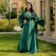 Women's Elegant Beaded Closed Abaya - Festive Occasions, Formal Wear
