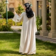 Women's Elegant Beaded Closed Abaya - Festive Occasions, Formal Wear