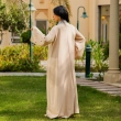 Women's Elegant Beaded Closed Abaya - Festive Occasions, Formal Wear