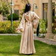 Women's Elegant Beaded Closed Abaya - Festive Occasions, Formal Wear