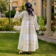 Women's Elegant Regular-Fit Sequined Abaya Dress - Garangao, Festive Outings