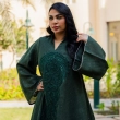 Women's Elegant Regular-Fit Closed Abaya - Embroidered Linen, Daily Modest Wear