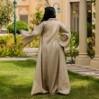 Women's Elegant Regular-Fit Closed Abaya - Embroidered Linen, Daily Modest Wear