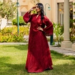 Women's Elegant Regular-Fit Closed Abaya - Embroidered Linen, Daily Modest Wear