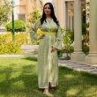 Women's Elegant Regular-Fit Open Kaftan with Belt - Embroidered Crepe, Festive/Daily Wear