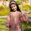 Girl's Elegant Regular-Fit Linen Caftan Dress - Garangao, Elegant Gatherings - Dusty Rose &amp; Patterns