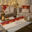 Ramadan Geometric Calligraphy Textile Set &ndash; A vibrant fabric collection that brings festive warmth to your living space
