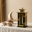 Lantern with Domed Top  &ndash;Black&amp;Gold -A graceful beacon of traditional artistry and modern elegance