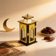Lantern with Domed Top  &ndash;Black&amp;Gold -A graceful beacon of traditional artistry and modern elegance