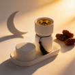 Ceramic Decor Set -  A modern masterpiece of light and shadow for your home-White
