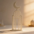 Ramadan Minaret with Crescent Architectural Decor - Grey&ndash; A majestic symbol of heritage and spiritual light