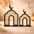 Crescent Arch Set &ndash;Black &amp; Gold - A striking architectural duo for refined festive displays
